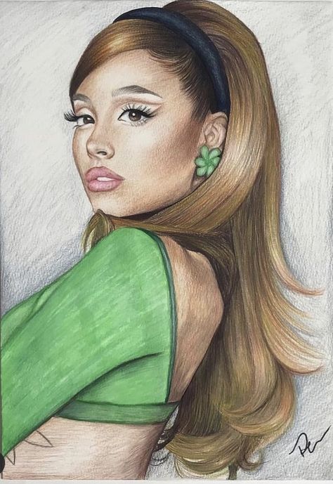 Ariana Drawing, Celebrity Reference, Drawing Celebrities, Ariana Grande Art, Prismacolor Drawing, Easy Disney Drawings, Ariana Grande Drawings, Celebrity Portraits Drawing, Istoria Artei