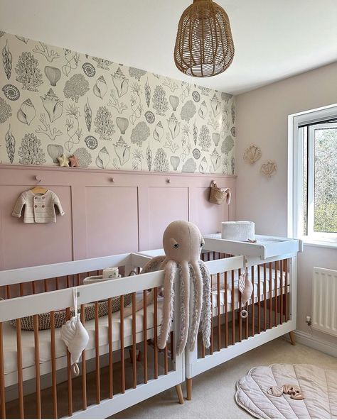 Twin Boy And Girl Nursery, Twin Nurseries, Twin Girl Nursery Ideas, Twin Nursery Boy And Girl, Twins Nursery, Twin Girl Nursery, Twin Nursery, Hot Air Balloon Nursery Theme, Twin Nursery Room