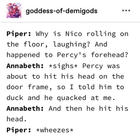 Percy Jackson And Piper Mclean, Percy Jackson Headcannons High School, Jercy Headcannons, Percy Jackson Headcannons, Pjo Headcanons, Percy Jackson Comics, Percy Jackson Humor, Percy Jackson Ships, Zio Rick