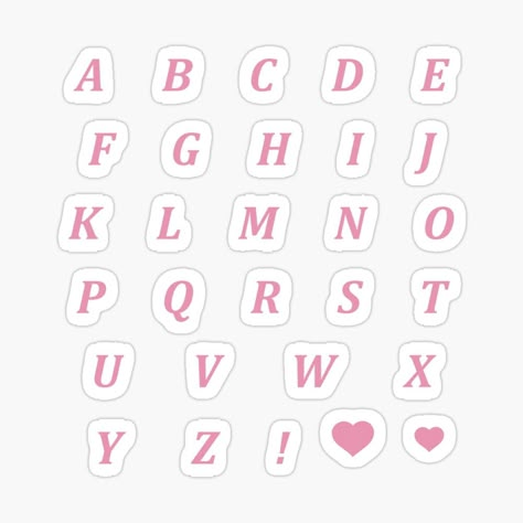 Letter Stickers Printable, Sticker Letters, Notebook Collage, Letter Collage, Pink Scrapbook, Letters Printable, Lettering Styles Alphabet, Shot Book, Scrapbook Letters