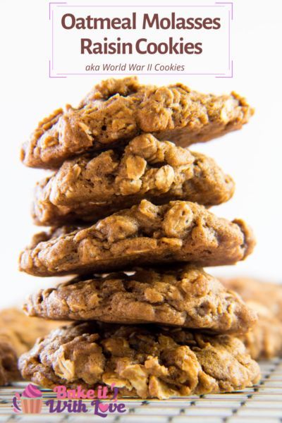 Oatmeal Molasses Raisin Cookies (World War II Cookies) are a super easy way to make fantastic cookies with a smaller amount of sugar! bakeitwithlove.com | #bakeitwithlove #wwIIcookies #ww2cookies #oatmeal #molasses #raisin #easy #cookies #recipe Pancakes Oatmeal, The Best Oatmeal, Molasses Recipes, Best Oatmeal Cookies, Chewy Molasses Cookies, Molasses Cookies, Best Oatmeal, Oatmeal Raisin Cookies, Raisin Cookies