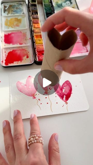 648K likes, 4,164 comments - dearannart am January 17, 2024: "Heart-shaped balloons 🎈painted with watercolors 💌💖 - a super fun and easy way to create ..." Watercolor Valentine Cards Diy, Valentine’s Day Watercolor, Valentine Watercolor Painting, Valentinesday Craft, Easy Painting For Kids, Artie Shaw, Diy Watercolor Cards, Ikea Crafts, Valentines Watercolor