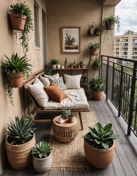 Balcony Design Plants, Cozy Balcony Design, Cozy Terrace, Apartment Porch, Cozy Balcony, Balkon Decor, Terrace Decor, Cozy Patio, Patio Inspiration