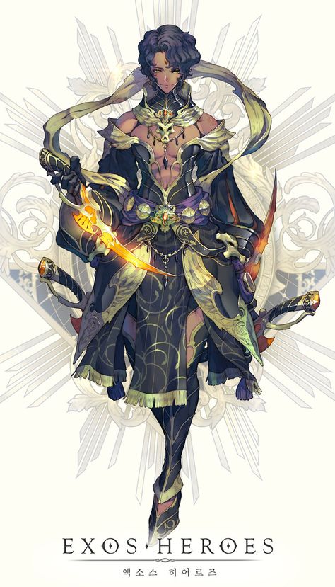 Fate Concept Art, Exos Heroes, King Drawing Character Design, God Character Design Male, Priest Character Design, God Character Design, King Character Design, Fate Heracles, Fate Camazotz