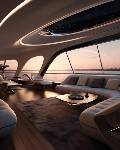 Small Yacht Interior, Yacht Design Concept, Cruise Interior, Glass Office Doors, Rich Goals, Modern Yacht, Jet Design, Houses Outside, First Class Travel