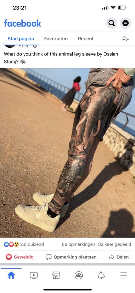 Animal Leg Sleeve Tattoo Men Full, Elephant Leg Sleeve Tattoo, Jungle Theme Leg Sleeve, Safari Back Tattoo, Safari Leg Tattoo, Safari Leg Sleeve Tattoo, Jungle Themed Tattoo, Jungle Leg Tattoo, Safari Leg Sleeve