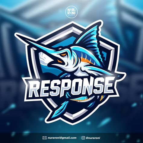 Blue Marlin Fish, Mascot Logos, Logo Illustration Design, Sport Logo Design, Team Logo Design, Esports Logo, Game Logo Design, Gaming Logo, Fish Logo