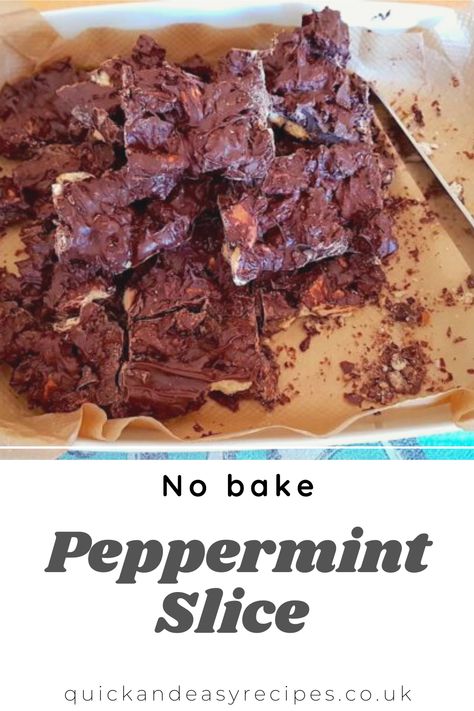 #peppermint #slice #traybake #tiffin #nobakecake Easy Slice Recipes Simple, Peppermint Slice No Bake, No Bake Traybake Recipes Fridge Cake, No Bake Slices Condensed Milk, Peppermint Slice, Mint Slice, No Bake Slices, Slice Recipes, Quick And Easy Recipes