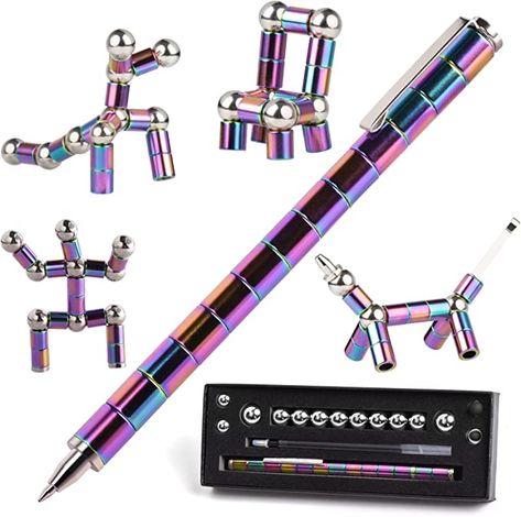 Amazon.com : Fidget Toys Pen, Decompression Magnetic Metal Pen, Multifunction Writing Magnet Ballpoint Pen, Pressure Fidget Cool Gadgets, Gifts for Kids, Teenage, Boy, Girls or Friends (Colorful) : Office Products Fidget Pen, Magnetic Pen, Rainbow Toy, Magnetic Toys, Metal Pen, Metal Toys, Writing Pens, Pen Gift, Fidget Toy