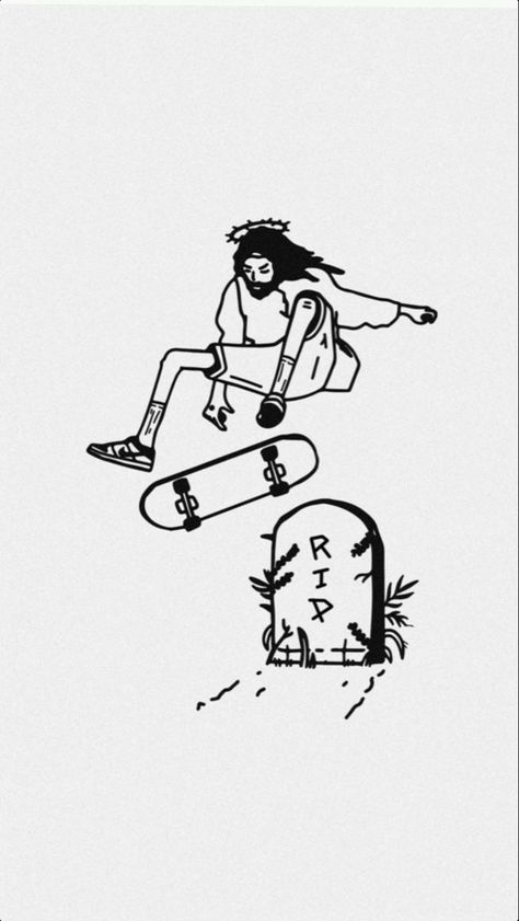 Jesus kick flipping over the grave!! | Creative Tattoo by  Joselin Kelso Art Tattoo Ideas, Biblical Tattoos, Bible Tattoos, Unique Tattoos For Men, Jesus Graphic, Christ Tattoo, Christian Graphic Design, Christian Graphics, Creative Tattoo