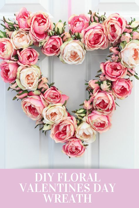 Heart Wreath Diy, Heart Shaped Wreath, Diy Valentines Day Wreath, Diy Valentine's Day Decorations, Valentine's Day Wreath, Easter Wreath Diy, Easy Diy Wreaths, Valentine's Day Crafts For Kids, Diy Valentines Decorations