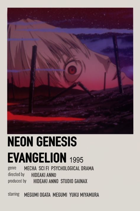 Evangelion Minimalist Poster, End Of Evangelion, The End Of Evangelion, Japanese Animated Movies, Anime Suggestions, Anime List, Animes To Watch, Polaroid Poster, Great Movies To Watch