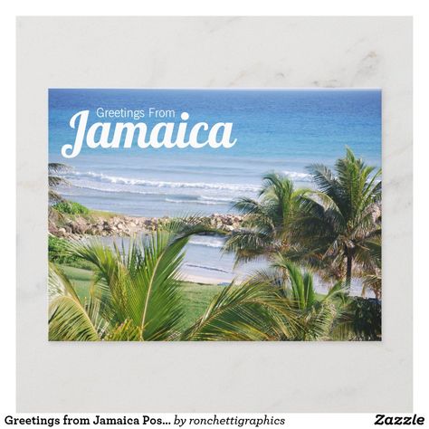 Greetings from Jamaica Postcard Jamaica Postcard, Jamaica, Free Design, Created By, Stars, Gifts, Design, Art