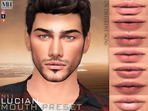 Sims 4 Men Lip Presets, Sims Cc Lips Preset, Sims 4 Cc Male Lips Preset, Sims4 Cc Male Face, The Sims 4 Cc Male Lips, Sims 4 Lips Male, Sims 4 Male Abs Cc, Ts4 Lips Preset, Male Lips Sims 4 Cc