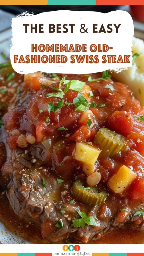 Homemade Old-Fashioned Swiss Steak Easy Swiss Steak Recipes, Swiss Steak Recipes Oven, Old Fashioned Swiss Steak Recipe, Steak With Mushrooms And Onions, Oven Swiss Steak, Beef Cube Steak Recipes, Steak With Mushrooms, Best Spaghetti Recipe, Beef Cubed Steak