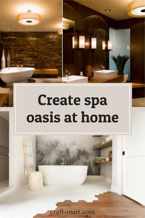 It can be really easy to create a relaxing oasis at home - just for you! Check out our ideas and get started on this rewarding project - spa-like bathroom with nature-inspired design elements that are simple and organic. You deserve it! Home Spa Room Ideas Decor, Spa At Home Ideas Interior Design, Indoor Spa Room Ideas, Spa Bathroom Inspiration, Bathroom Nature Theme, Home Spa Room Ideas, Home Wellness Spa, Spa Style Bathroom Ideas, Zen Spa Bathroom Ideas