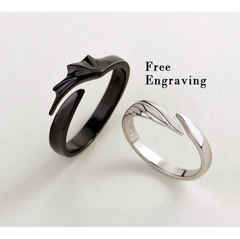 Matching Promise Rings, Cute Promise Rings, Matching Couple Rings, Rings For Couples, Roman Numbers, Couples Ring, Angel Devil, Promise Rings For Couples, Couples Ring Set