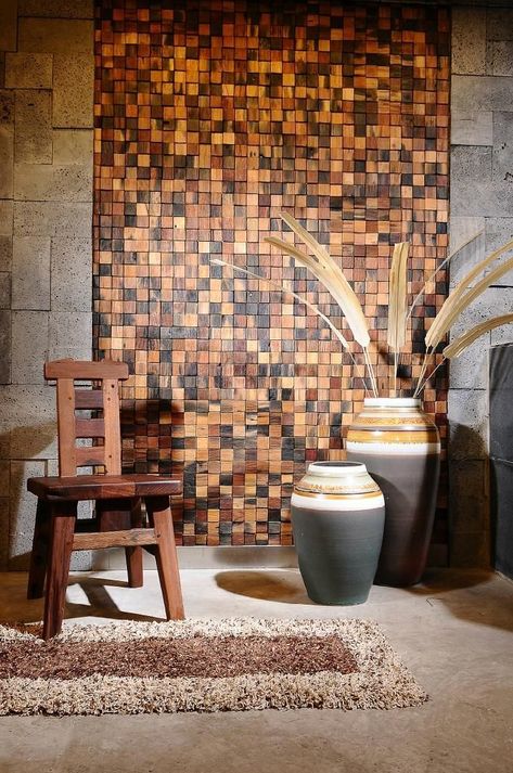 Exploring the Marvels of Wooden Mosaics Wooden Wall Design, Tv Fal, Wood Wall Design, Furniture Design Inspiration, Wood Interior Design, Wooden Wall Panels, Wood Mosaic, Interior Wall Design, Wooden Wall Decor