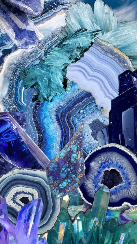 #wallpaper #blue #geode #crystal Geode Wallpaper, Blue Geode, Phone Wallpaper, Gems, Fine Art, Crystals, Pins, Blue, Art