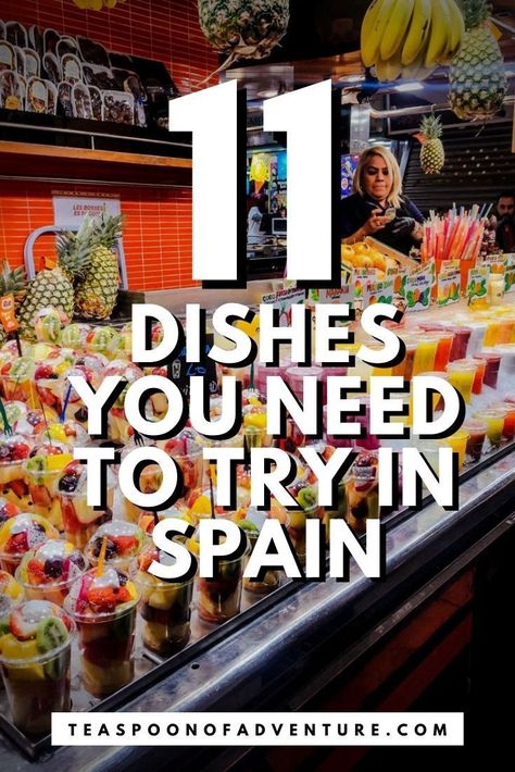 WHAT TO EAT IN SPAIN: 11 must try dishes and meals you have to eat in Spain! It's not just paella and sangria! #spain #travel #traveltips #europe #travelspain #spaintravel #food #foodie #spanishfood #paella #eats #musteat #seafood #madrid #barcelona #seville Madrid December, Barcelona Spain Food, Tapas Spanish, Brunch Barcelona, Food Spain, Travel Madrid, Madrid Food, Madrid Spain Travel, Backpacking Spain