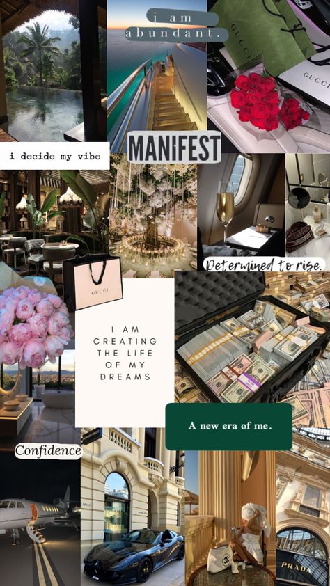 #manifest #collagewallpaper #newera #manifesting #confidence #vibe #abundance #mindset #lifestyle #lifegoals #change #luxury #money #rich Luxury Lifestyle Rich Life, Vision Board Collage, Manifesting Vision Board, Start A Side Hustle, Rich Cars, Positive Quotes Wallpaper, Travel Collage, Vision Board Wallpaper, Career Vision Board