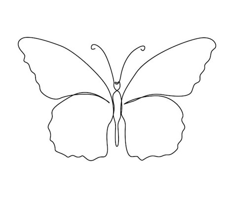 Continuous one line drawing of butterfly... | Premium Vector #Freepik #vector #continuous-line #butterfly-illustration #butterfly #line-drawing One Line Drawing Butterfly, Drawing Of Butterfly, Butterfly Drawing Outline, Rainbow Crafts Preschool, Butterfly Draw, Butterfly Line Drawing, Butterfly Simple, Illustration Butterfly, Drawing Butterfly