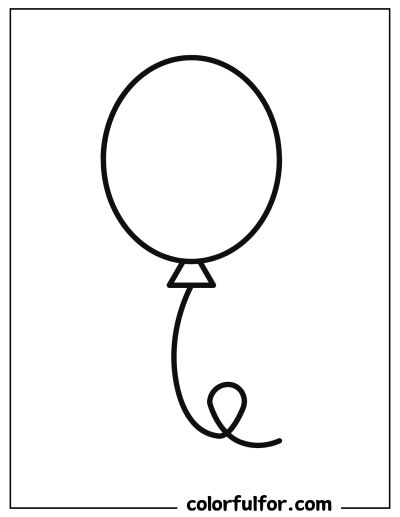 Simple-Balloon-Coloring-Page Balloon Drawing Easy, Balloon Coloring Pages, Cool Drawing Ideas, Black And White Balloons, Hot Air Balloon Adventure, Cool Drawing, Turkey Disguise, Round Balloons, Teacher Planning