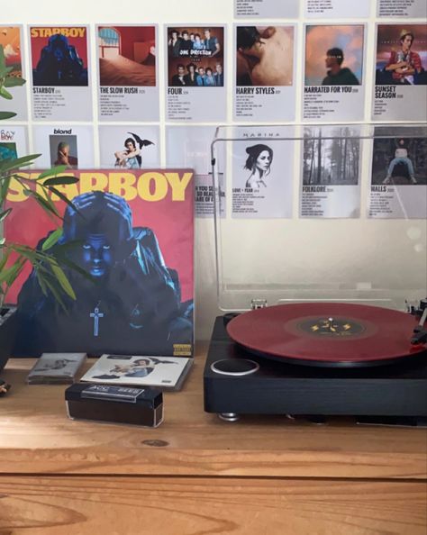 starboy by the weeknd on red pressing Vinyl Records The Weeknd, Album Vinyl Wall Art, Starboy Vinyl, The Weeknd Vinyl, Abel Aesthetic, Record Player Aesthetic, Harry Styles Vinyl, Vinyl Bedroom, Vinyl Record Wall Art