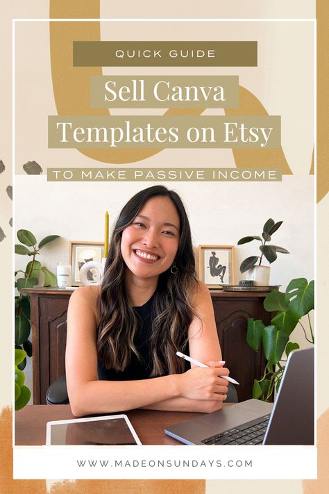 Sell Canva Templates on Etsy to Make Passive Income - madeonsundays.com Sell Canva Templates On Etsy, Selling Canva Templates On Etsy, Selling Canva Templates, Sell Canva Templates, Canvas Templates, Graphic Design Business, Make Passive Income, Braided Ponytail Hairstyles, Disney Colors