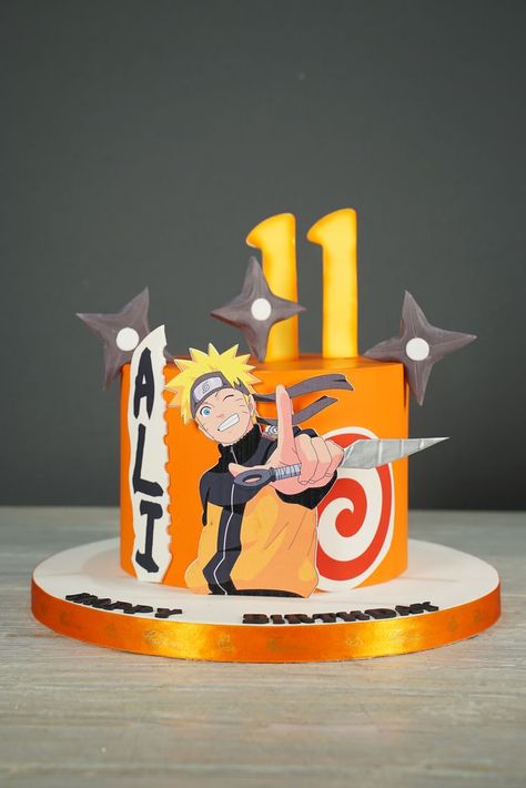 Naruto Cake Ideas Birthdays, Marvel Cakes, Naruto Party Ideas, Naruto Cake, Naruto Theme, Naruto Ideas, Bolo Hot Wheels, Naruto Birthday, Happy Birthday Black