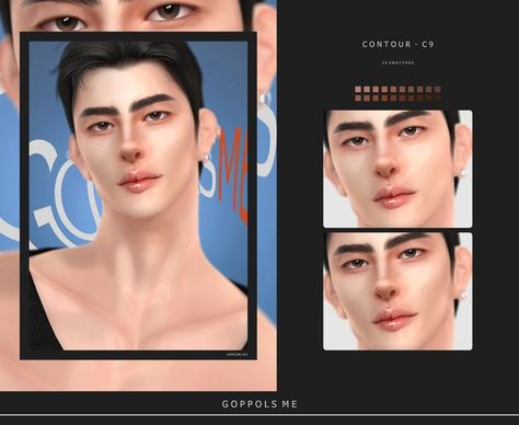 GPME-GOLD Face Contour C9 | Patreon Sims 4 Cc Contour, Face Contour, Gold Face, Face Contouring, Eye Contour, Contour Makeup, Sims 4 Cc, Sims Cc, Makeup Accessories