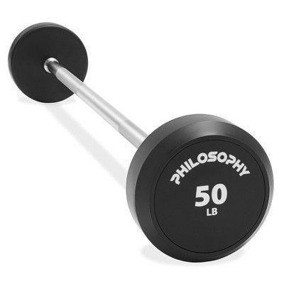 The Philosophy Gym Pre-Loaded Straight Weightlifting Barbell is an excellent option for any lifter, fitness enthusiast, or bodybuilder. Having a Pre-Loaded Barbell is an absolute must for your arsenal of gym equipment. Weightlifting from the comfort of home requires the right tools and equipment for successful training. The Philosophy Gym Fixed Weight Barbell is offered in 10LB increments from 10LB to 110LB, enabling you plenty of options to customize your workouts. Perfect for home gyms, garage Weight Bars, Gym Floor, Weight Bar, Barbell Weights, Overhead Press, Gym Flooring, Total Body Workout, Steel Bar, Health Products