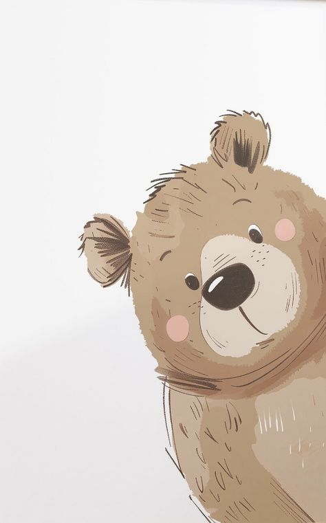 Teddy Bear Illustration, Teddy Bear Drawing, Happy Birthday Illustration, Bear Drawings, Baby Art Projects, Birthday Illustration, Cute Bear Drawings, Teddy Bear Pictures, Bear Illustration