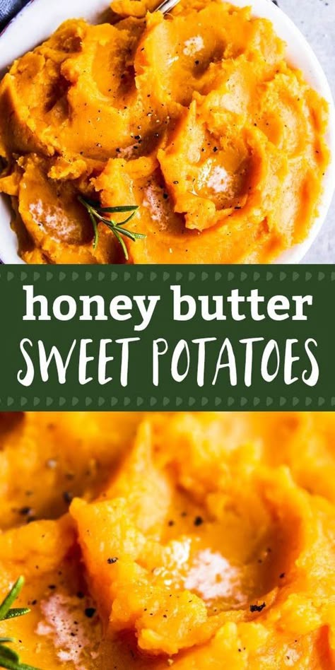 Butter Sweet Potatoes, Sweet Potato Recipes Mashed, Healthy Side Dish, Potato Recipe, Healthy Side, Honey Butter, Healthy Sides, Mashed Sweet Potatoes, Sweet Potato Recipes