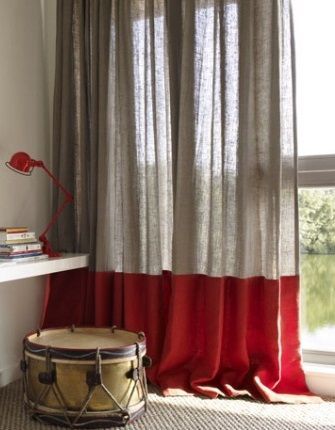 Pin by Татьяна Тарелкина on Шторы in 2019 | Drapes curtains, Curtains, Curtains with blinds Color Block Curtains, Unique Curtains, Plain Curtains, Stylish Curtains, Red Border, Custom Drapes, Beautiful Curtains, Home Curtains, Window Styles