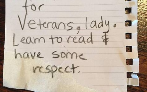 When Rebecca Hayes came out to her car on Monday after shopping at the Coddle Creek Harris Teeter, she discovered a note criticizing her for parking in a spot reserved for veterans. Parking Notes, Apology Note, Female Veteran, Strong Words, Navy Veteran, Her Campus, Passive Aggressive, Facebook Posts, Learn To Read