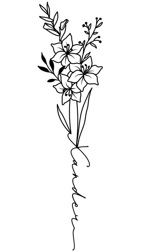 Gladiolus Tattoo With Name, Tattoo Flower Name, Gladiolus Tattoo Design, Gladiolas Tattoo, Gladiolus Flower Tattoo, Flower Name Tattoo, Gladiolus Flower Tattoos, Gladiolus Tattoo, Tattoo Design For Women