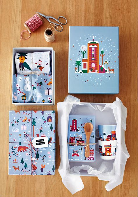 Christmas Packaging Design, Lotta Nieminen, Handmade Packaging, Christmas Hamper, Creative Gift Wrapping, Christmas Packaging, Visual Diary, Creative Packaging Design, Holiday Packaging