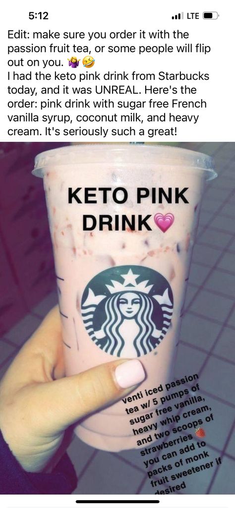 Keto Drink Starbucks, Keto Starbucks Tea Drinks, Keto Refresher Starbucks, Keto Pink Drink Starbucks How To Order, Kept Starbucks Drink, Starbucks Keto Pink Drink, Low Cal Pink Drink Starbucks, Keto Starbucks Drinks Frappuccino, Keto Drinks At Starbucks