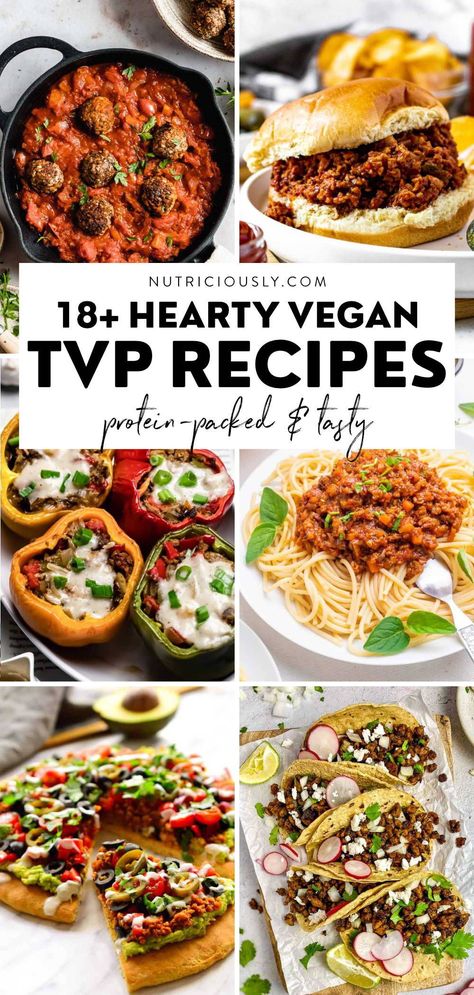 Textured Protein Recipes, Texturized Soy Protein Recipes, Textured Soy Protein, Textured Soy Recipes, Vegan Meat Recipes Plant Based, Textured Soy Protein Recipes, Vegan Ground Meat Recipes, Fake Meat Recipes, Healthy Vegan Protein Recipes