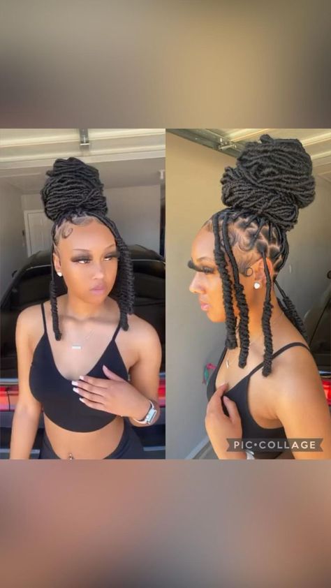 34’ soft locs bun styled | hairstyles | black women | faux locs in 2022 | Faux locs hairstyles, Baddie hairstyles, Hot hair styles Soft Locs Bun, Locs Bun, Soft Locs, Birthday Hairstyles, Short Locs Hairstyles, Feed In Braids Hairstyles, Hairstyles Black Women, Faux Locs Hairstyles, Dreadlock Styles