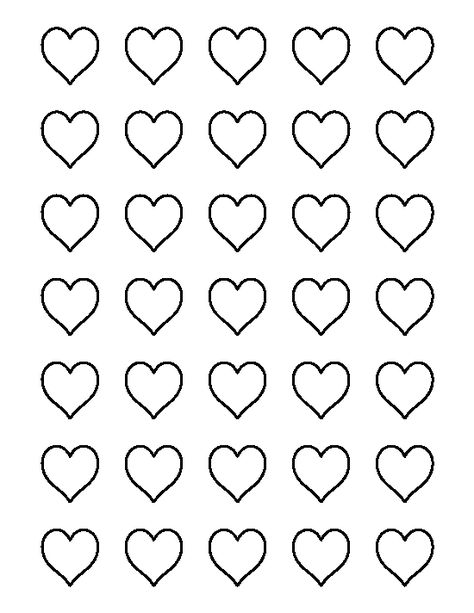 1 inch heart pattern. Use the printable outline for crafts, creating stencils, scrapbooking, and more. Free PDF template to download and print at http://patternuniverse.com/download/1-inch-heart-pattern/ Hearts To Print, Hearts Pattern, Heart Shape Pattern Free Printable, Heart Shape Printable Free, Heart Pattern, Heart Shape Outline, Small Hearts Template Free Printable, Heart Patterns Printable, Small Heart Stencil