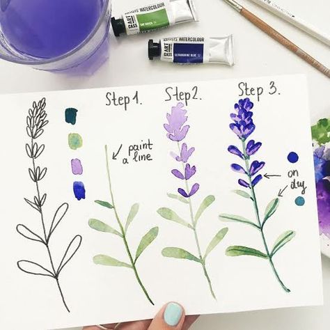 Watercolor Flowers Tutorial Step By Step, Ako Kresliť, Flowers In Watercolor, Watercolor Flowers Tutorial, Paint Watercolor, Watercolor Paintings For Beginners, 수채화 그림, Watercolor Art Lessons, Easy Watercolor