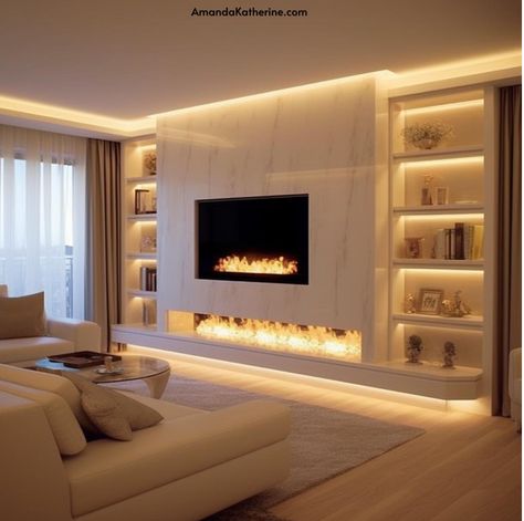 Media Wall No Fire, U Shape Sofa Design, Small Living Room Fireplace And Tv, Luxury Home Decor Living Room, Chimney Breast Ideas Living Room, Build In Fireplace Living Rooms, Living Room Designs Uk, Lounge Room Ideas Modern Luxury, Living Room Chimney Wall Ideas