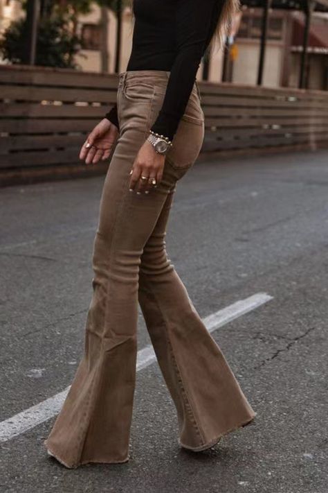 Corduroy flare pants outfit