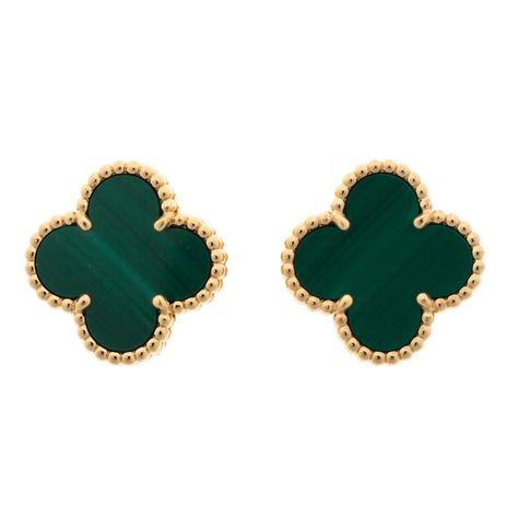 Buy 100% authentic Van Cleef & Arpels Vintage Alhambra Malachite 18K Yellow Gold Stud Earrings Van Cleef & Arpels and enjoy offers up to 80% off. We offer quick delivery whether you’re in UAE, KSA, Kuwait and worldwide! Vintage Alhambra Earrings, Alhambra Earrings, Luxury Van, Van Cleef & Arpels, Gold Jewelry Outfits, Malachite Earrings, Stone Accessories, Van Cleef And Arpels, Malachite Jewelry