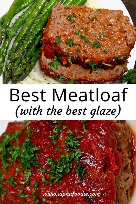 How to make the best, easiest, classic meatloaf recipe with all the top tips and secrets. It’s tender and juicy in the middle and smothered with a tangy tomato sauce – perfect for roast dinners and special occasions! Red Sauce Meatloaf, Meatloaf Red Sauce Recipe, Tomato Glaze For Meatloaf, Meatloaf With Tomato Paste, Red Sauce For Meatloaf, Meatloaf And Gravy, Tomato Sauce For Meatloaf, Meatloaf With Tomato Gravy, Meatloaf Recipes With Tomato Sauce