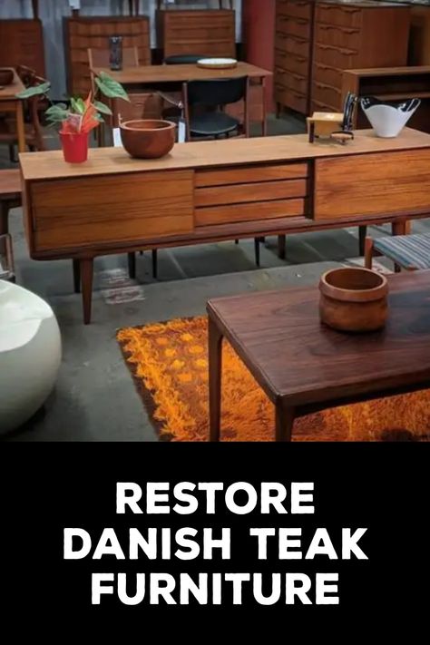 How to Restore Danish Teak Furniture Vintage Teak Furniture, Restore Teak Furniture, Teak Furniture Living Room, Barley Twist Furniture, Danish Teak Furniture, Iron Patio Furniture, Outdoor Furniture Design, Teak Coffee Table, Danish Furniture