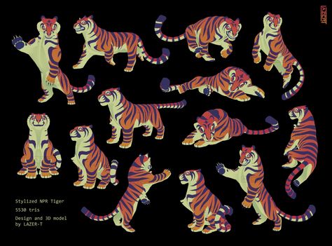 Stylized Tiger, Draw Tiger, Tiger Drawing, Non Human, Tiger Art, T Art, Art Block, Aesthetic Art, Tigers