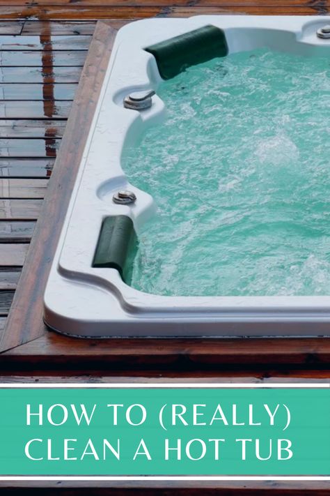 Regularly cleaning your hot tub will keep your spa in tip-top shape. Read our guide to learn the best practices for cleaning and caring for your hot tub. #hottub #cleaningtips #hottubtips #spaclean Hot Tub Restoration, Hot Tub Hacks, Hot Tub Set Up, How To Clean A Hot Tub, Hot Tub Decorating Ideas, Hot Tub Cleaning Hacks, Hot Tub Cleaning Tips, Clean Hot Tub, Hot Tub Maintenance